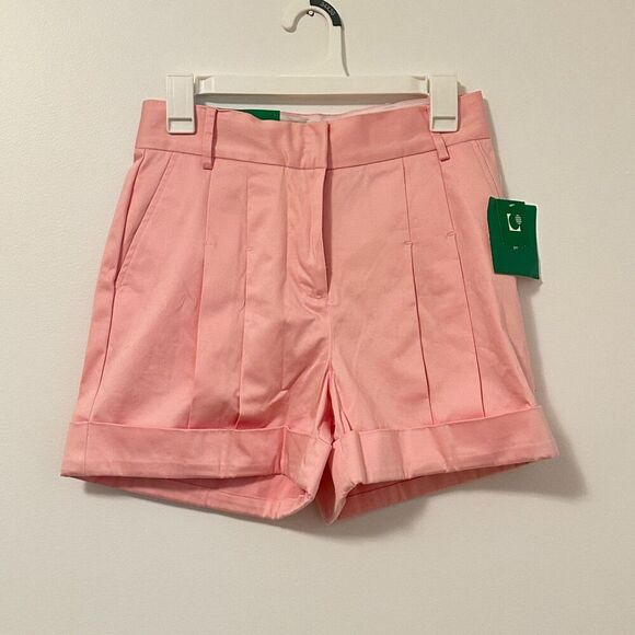 Liz Claiborne Pants - Liz Claiborne Hepburn High Waist Pleated Cuffed Pink Golf Shorts Womens 4 Preppy